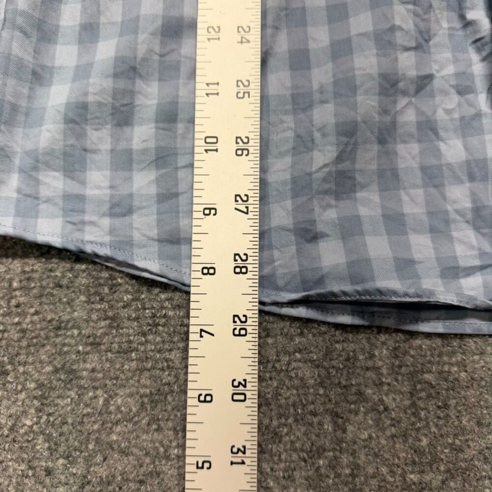 Faherty Brand Shirt Mens L Blue Gingham Check Stretch Long Sleeve Button Up